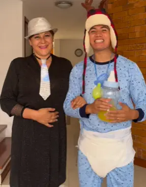 Alina Lozano y Jim Velásquez disfrazados, Imagen tomada de Instagram