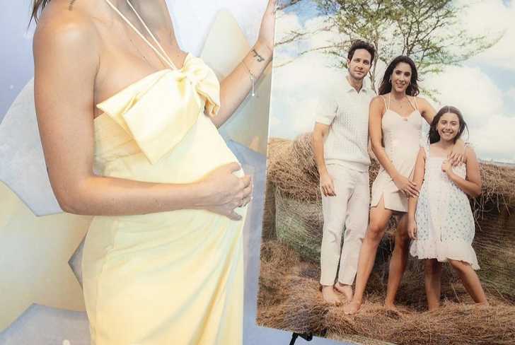 Daniela Ospina posando en su baby shower. Imagen tomada de Instagram