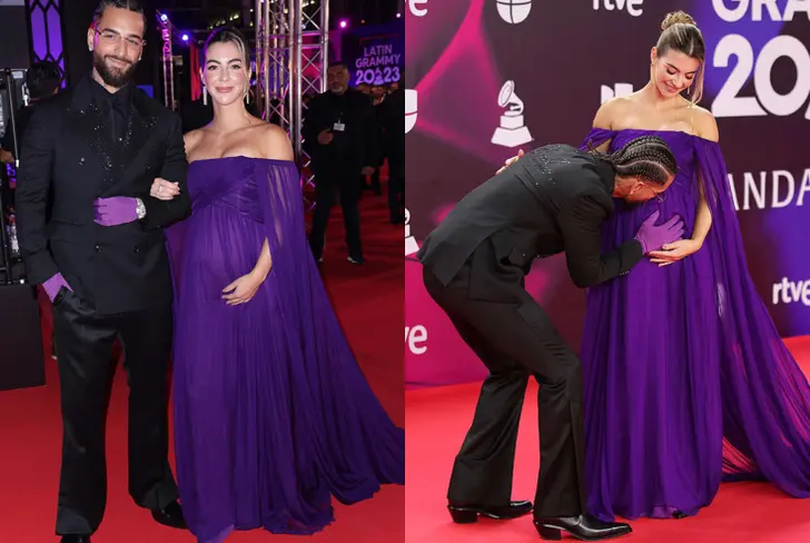 Maluma y Susana Gómez en la alfombra roja de los Latin Grammy 2023. Imagen tomada de HOLA