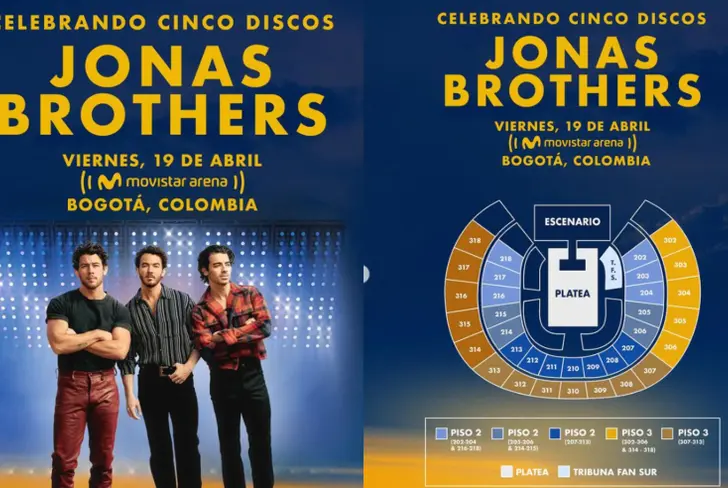Jonas Brothers en Bogota. Mapa. Imagen tomada de Páramo Presenta