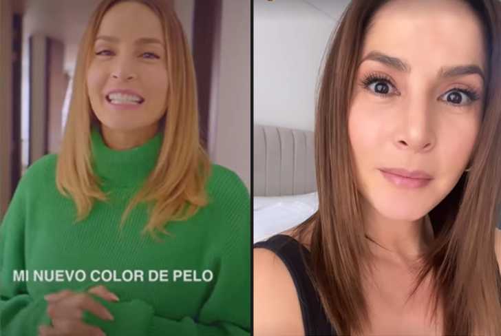 Carmen Villalobos antes y después de su cambio de look. Imagenes tomadas de Instagram @cvillaloboss