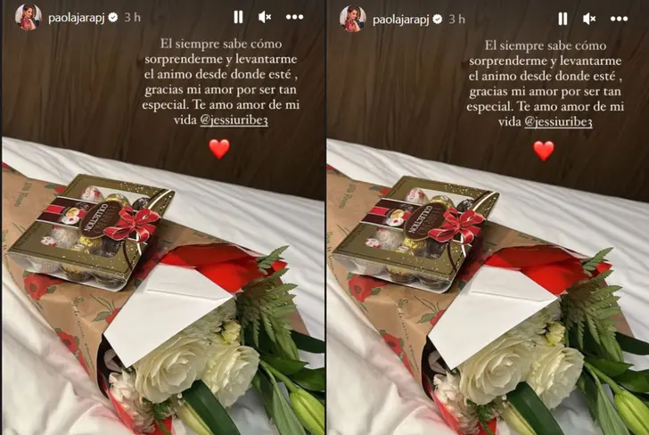 El regalo que Jessi Uribe le dio a Paola Jara. Imagen tomada de Instagram
