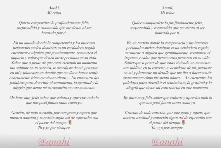 El mensaje que Karol G le dejó a Anahí a través de sus historias de Instagram