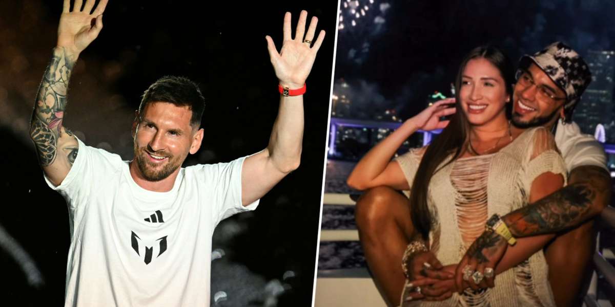 El cantante y su nueva novia estuvieron en Miami acompañando al futbolista