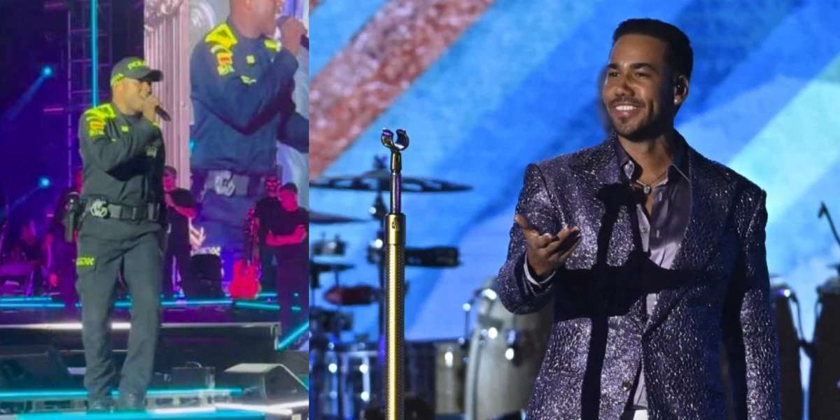 Un agente de policía se robó el show en el concierto de Romeo Santos en Medellín