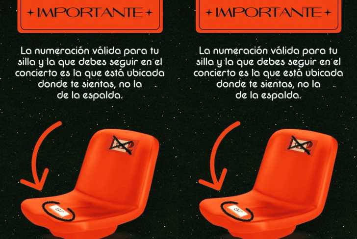 Numeración indicada para el concierto de The Weeknd en Bogotá