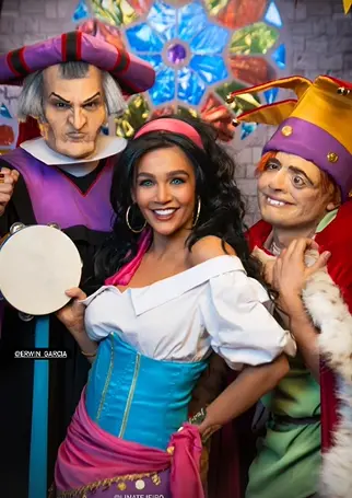 Lina Tejeiro y LosDeÑam en Halloween. Imagen tomada de Instagram