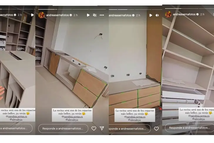 Cocina de Andrea Serna en su lujosa mansión. Tomada de Instagram