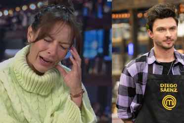 Carolina Acevedo y Diego Sáenz en la cocina de MasterChef Celebrity. Imagen tomada de Canal RCN