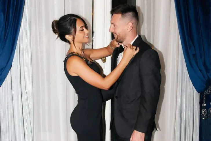 Antonella Rocuzzo y Messi. Imagen tomada de Instagram