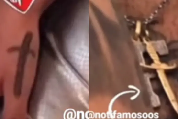 Tatuje de Karol G, cadena de Feid. Imagen tomada de Instagrm