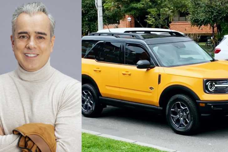 Jorge Enrique Abello y una foto muestra de su camioneta. Imagen tomada de El Espectador