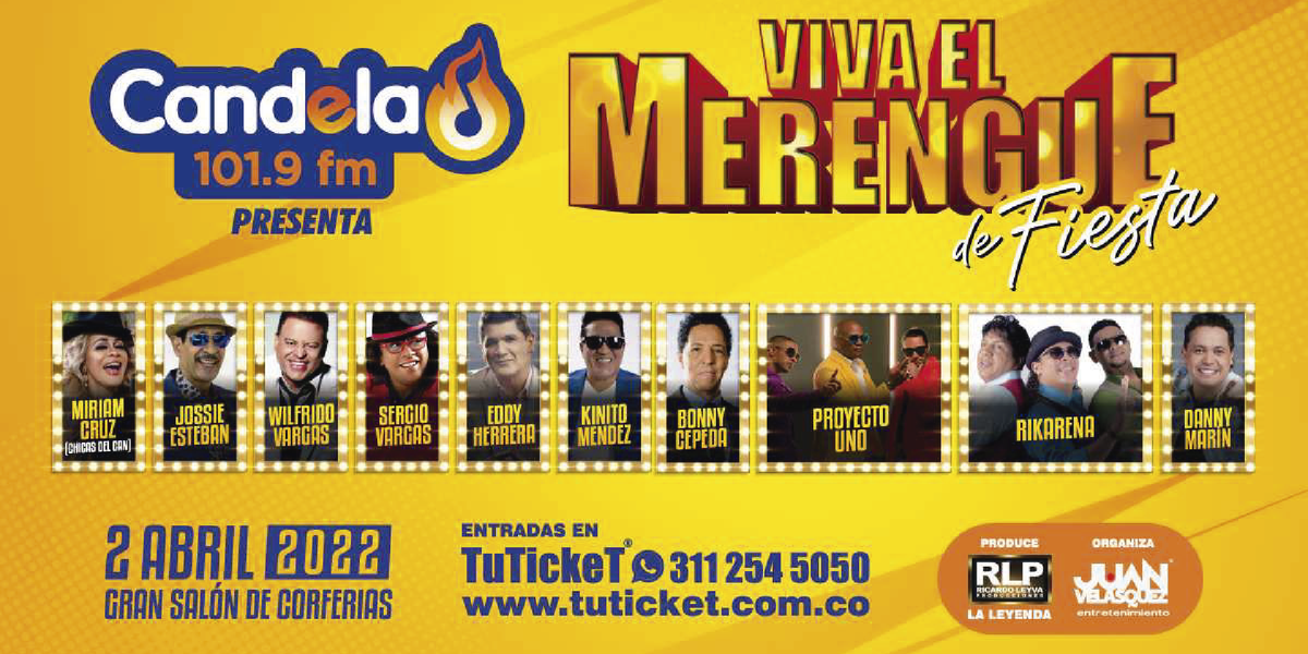 El festival para disfrutar de los mejores exponentes del merengue llega a corferias en abril