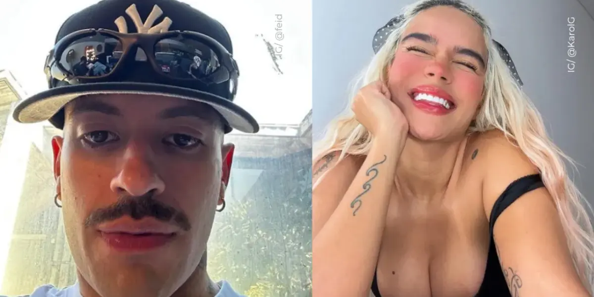 Karol G y Feid. Imagen tomada de Canal rcn