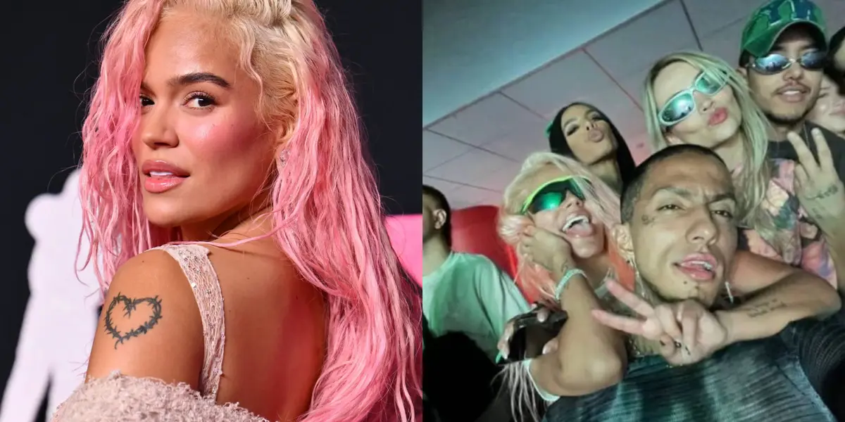 Karol G y sus amigos. Imagen tomada de Vogue
