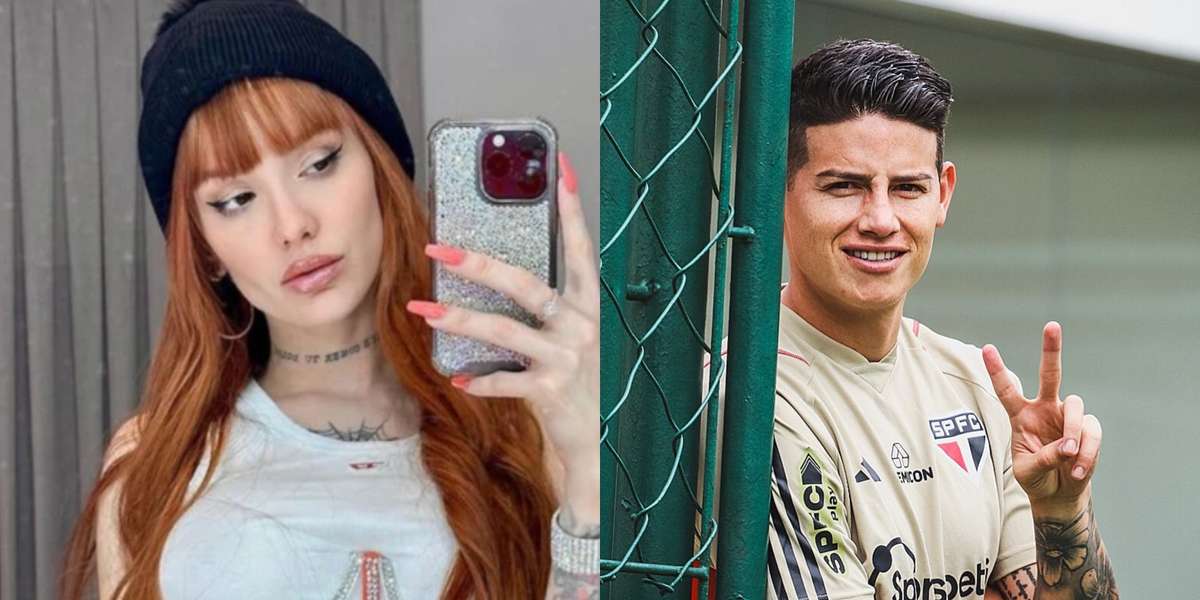La Joaqui y James Rodríguez. Imagen tomada de Gol Caracol