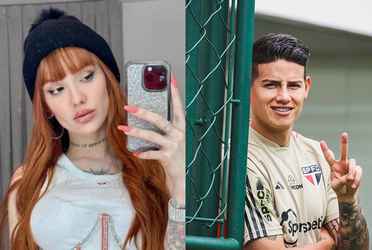 La Joaqui y James Rodríguez. Imagen tomada de Gol Caracol
