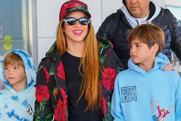Shakira y sus hijos. Imagen tomada de Semana