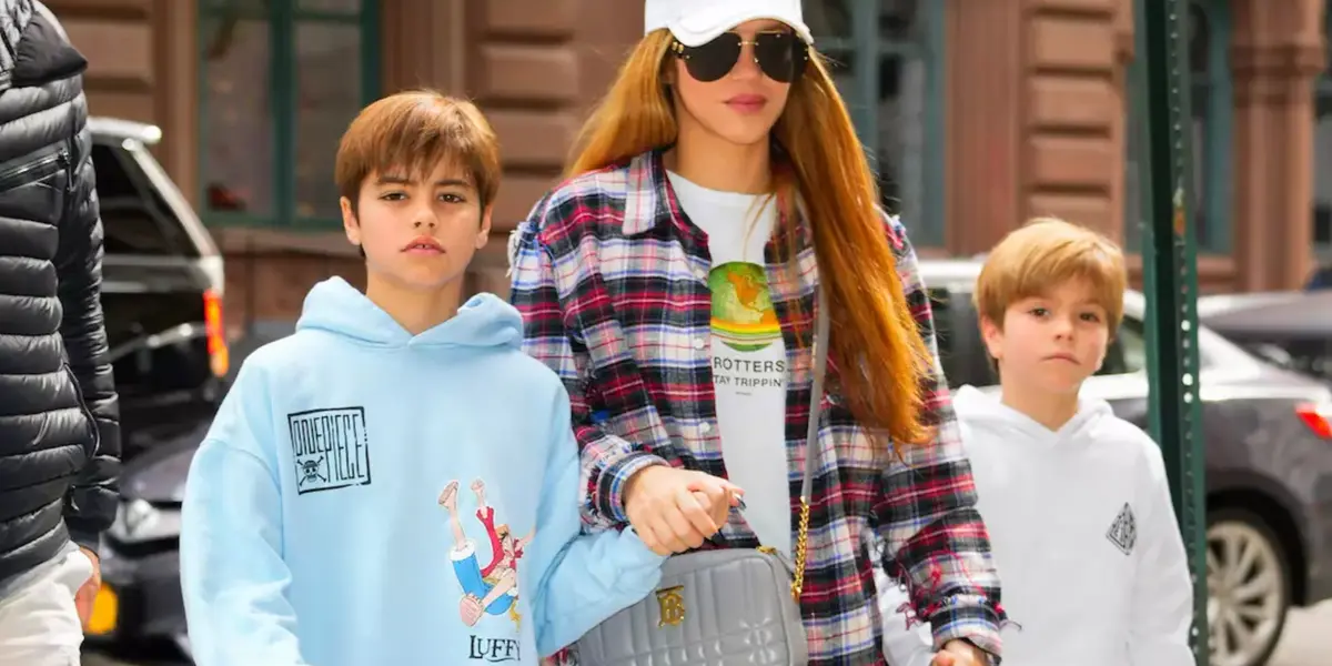 Shakira y sus hijos. Imagen tomada de Quien